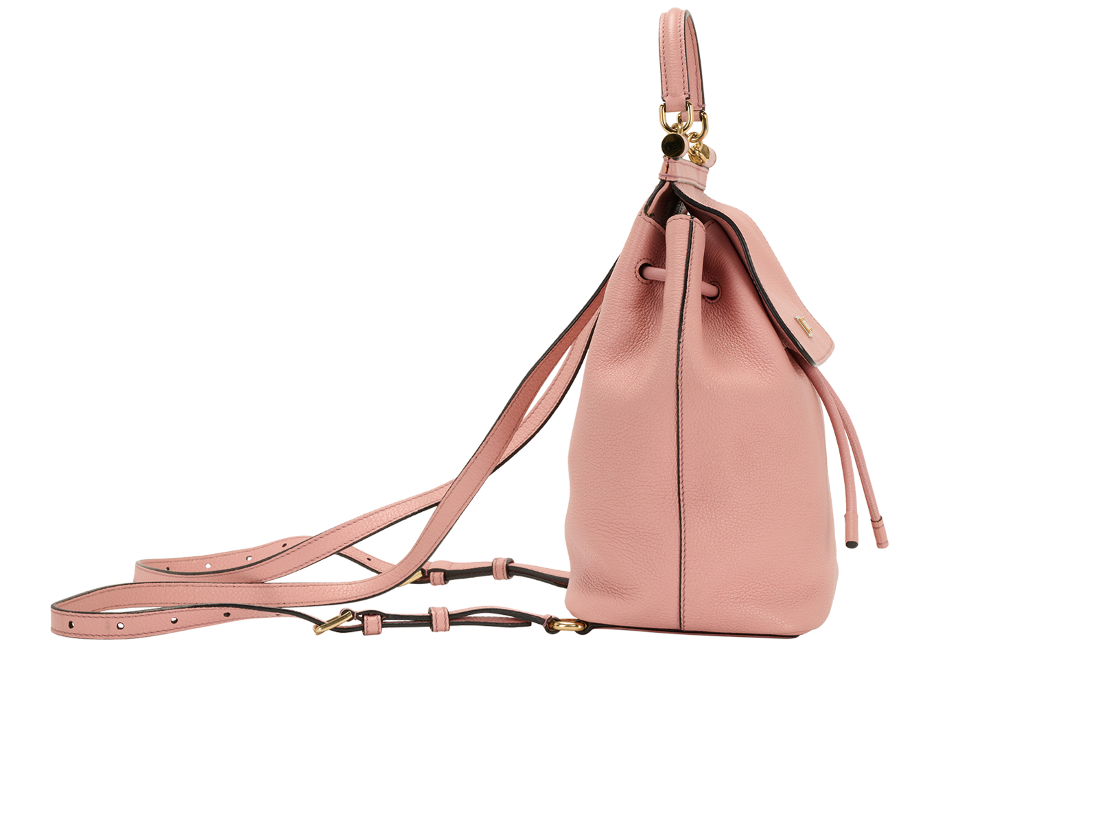 Sicily Backpack, &pound;375, Handbags, Pink, Leather, Side view